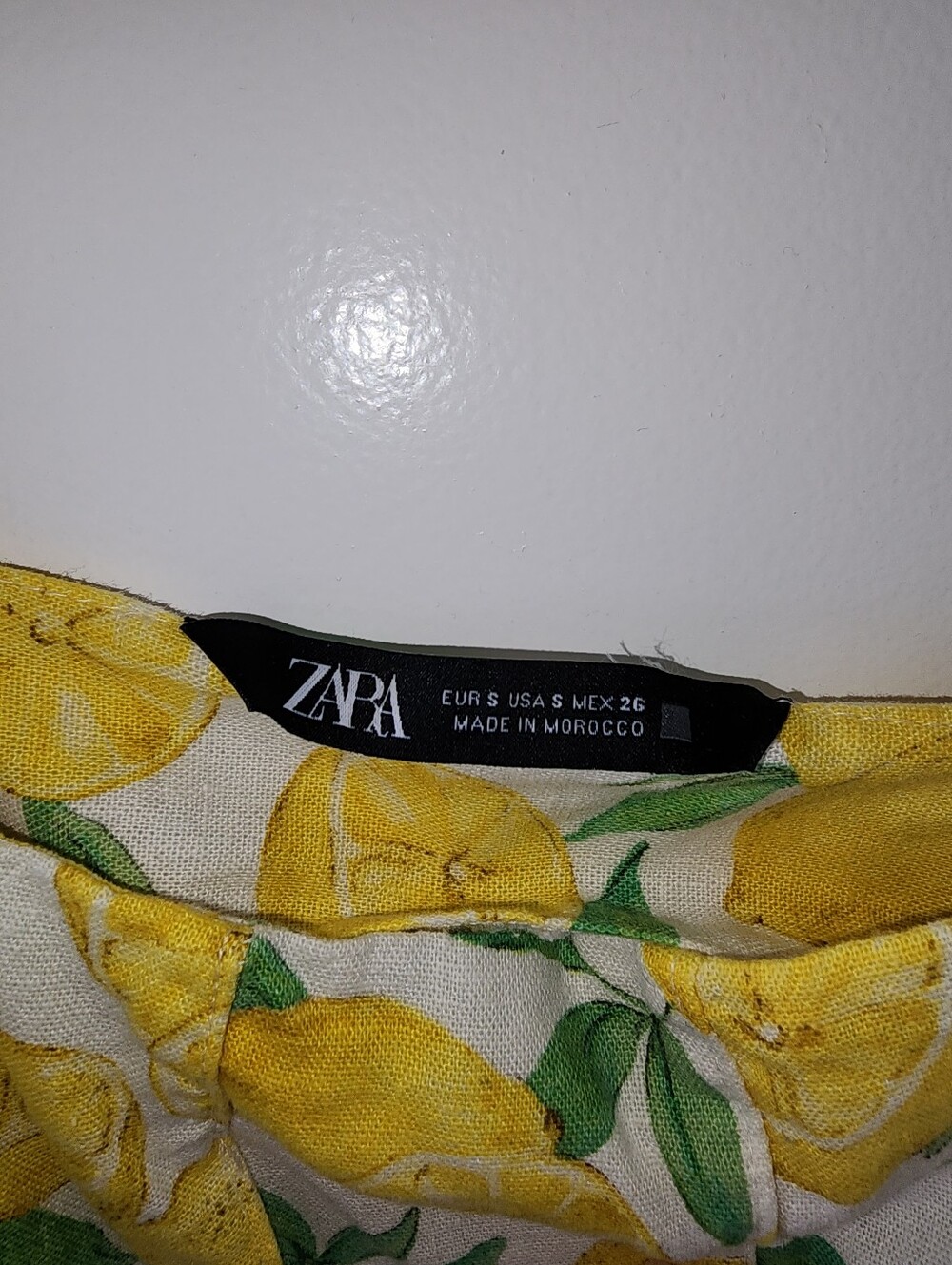 Zara Yellow Lemon Print Sundress with Green Leaf Accents - Picture 2 of 3